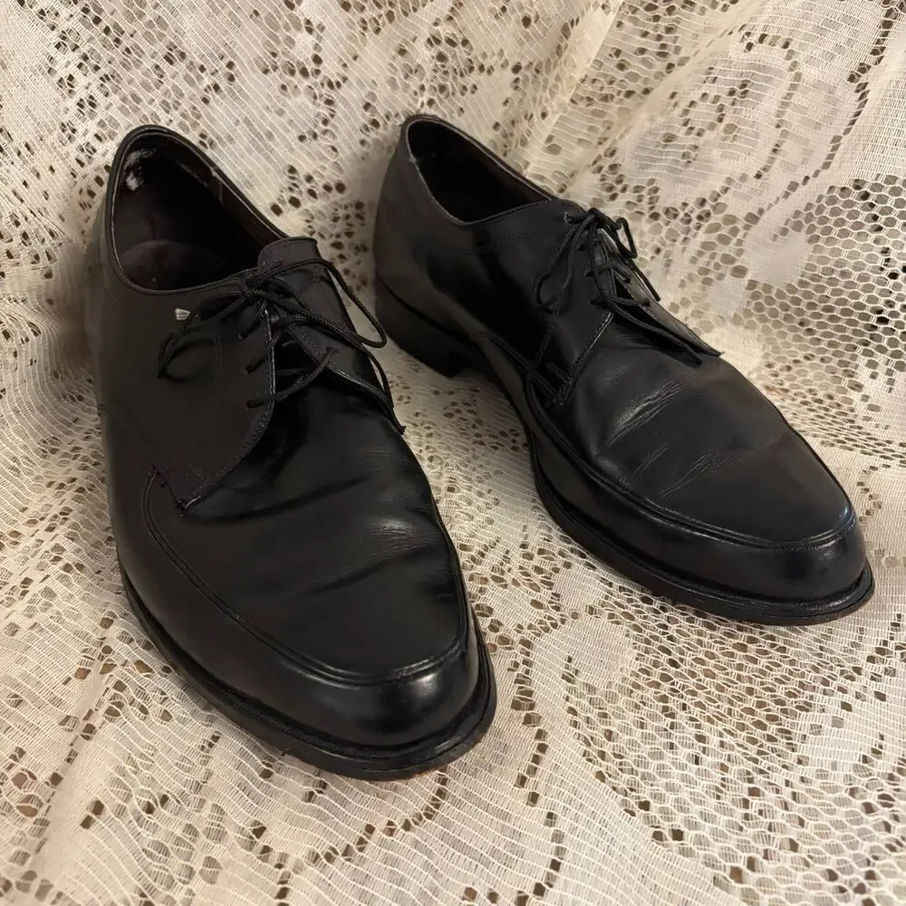Hanover Men's US 10.5 Black Leather Derby Dress Shoes